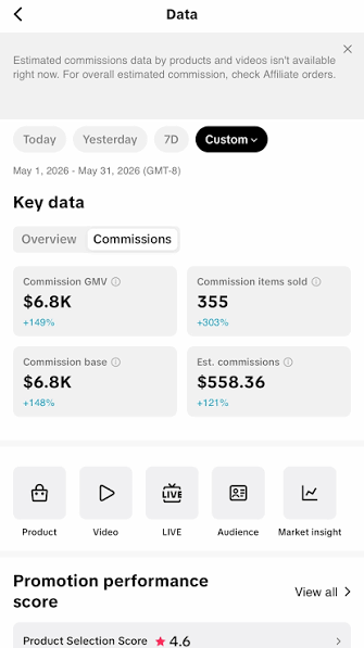 $6.8K commission GMV in May